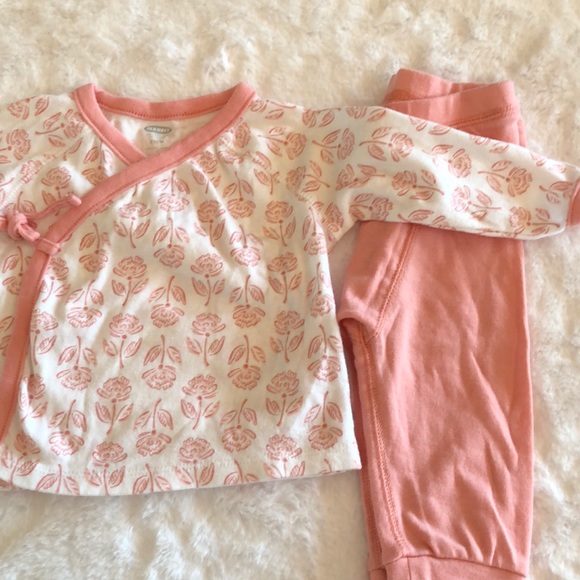 Old Navy Kimono Pant Set 6-12m Pink & White Flower - Picture 8 of 12